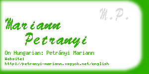 mariann petranyi business card